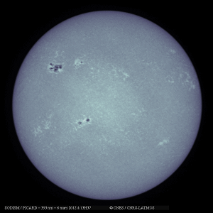 Images prises entre le 6 et le 9 mars par le télescope Sodism à la longueur d'onde 393 nm - © CNES/CNRS-LATMOS